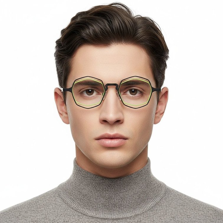 Geometric Black Metal Glasses #BS2425-0173