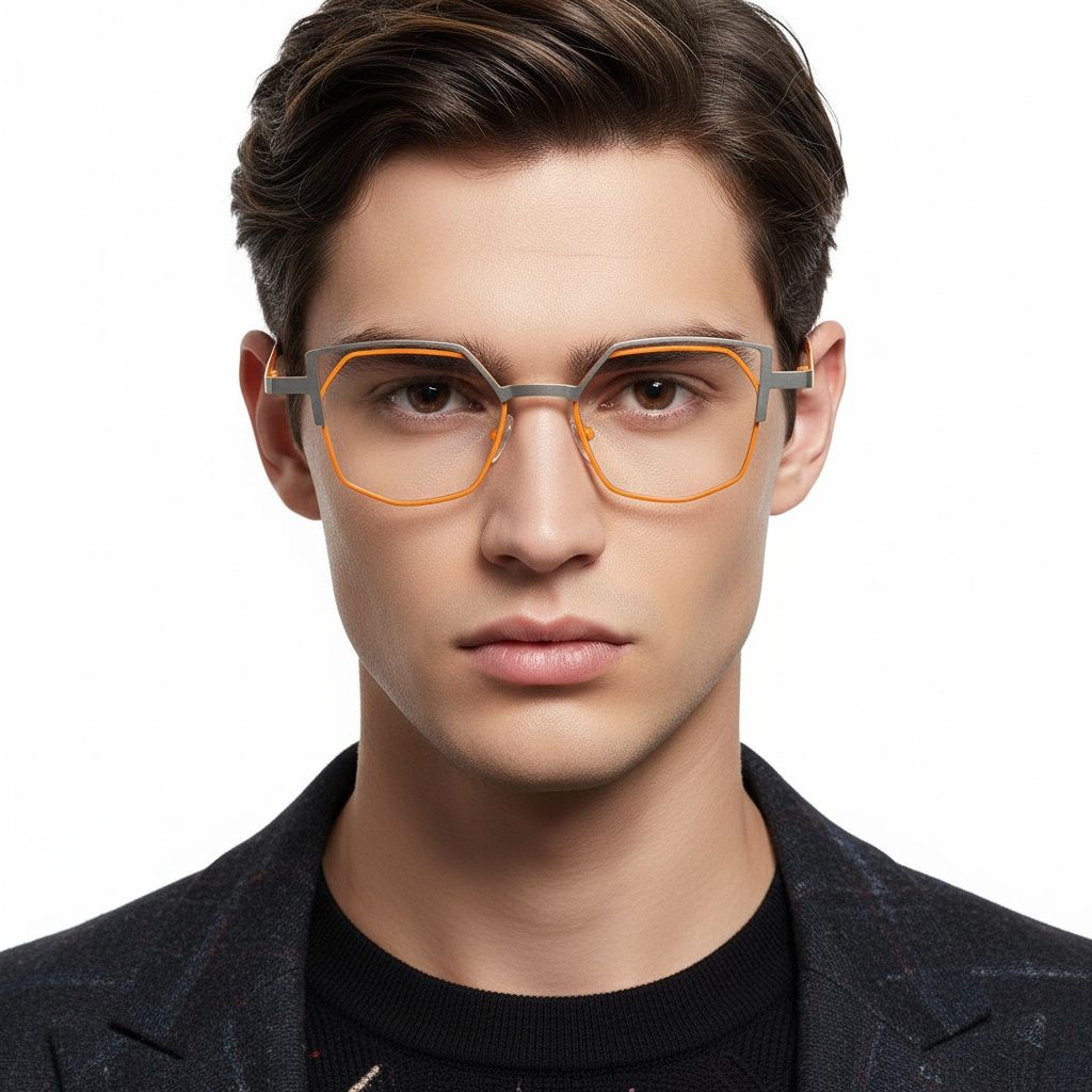 Irregular Orange Metal Glasses #BS2425-0175