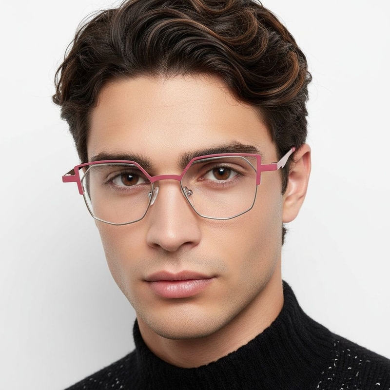 Irregular Pink Metal Glasses #BS2425-0176