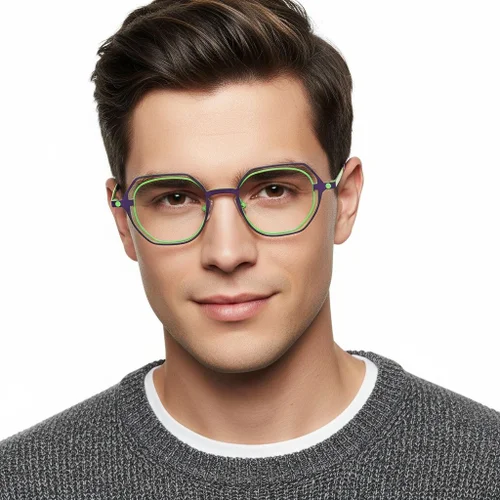 Lunettes irrégulières en métal gris #BS2425-0194