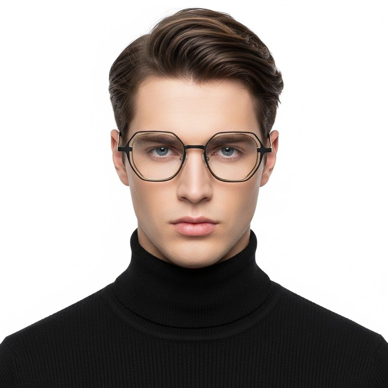 Geometric Black Metal Glasses #BS2425-0196