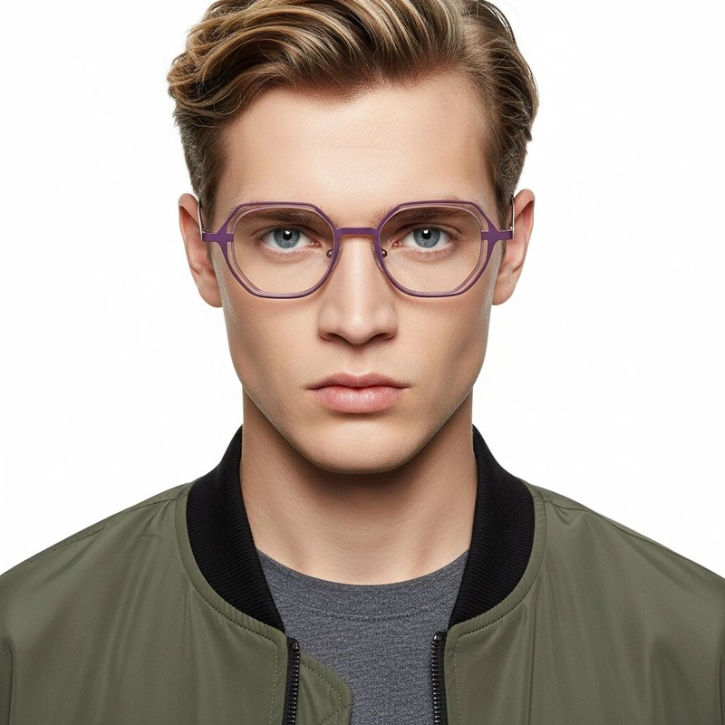 Geometric Purple Metal Glasses #BS2425-0197