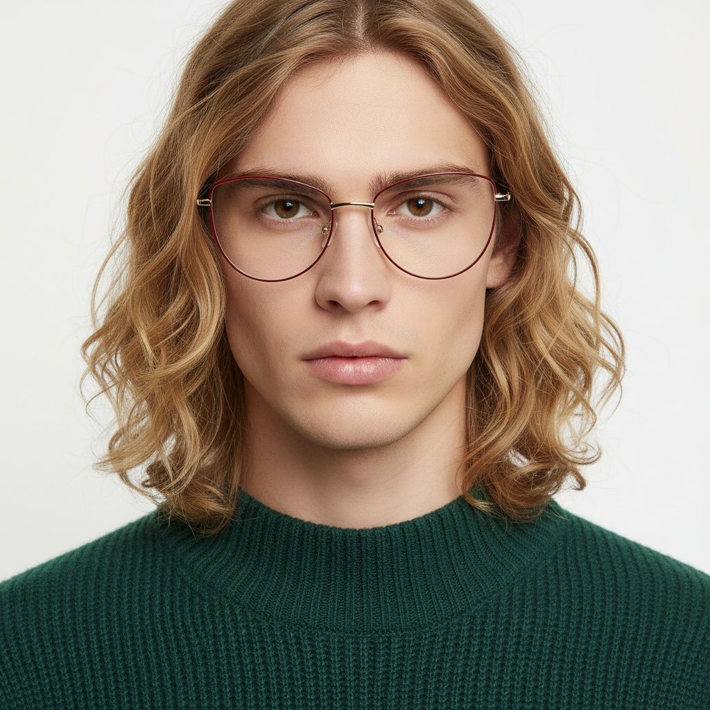 Gafas de metal rojo mariposa #BS2425-0203