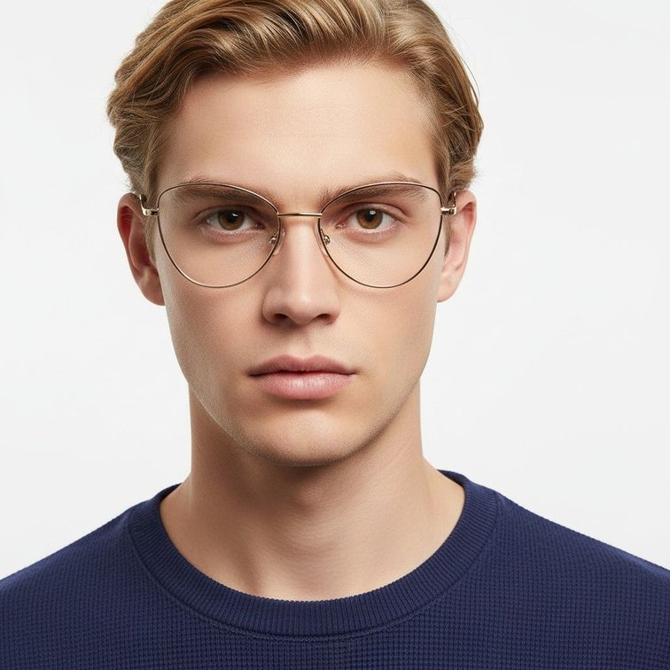 Gafas de metal dorado con forma de mariposa #BS2425-0204