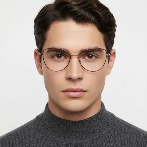 Lunettes papillon en métal rouge #BS2425-0206