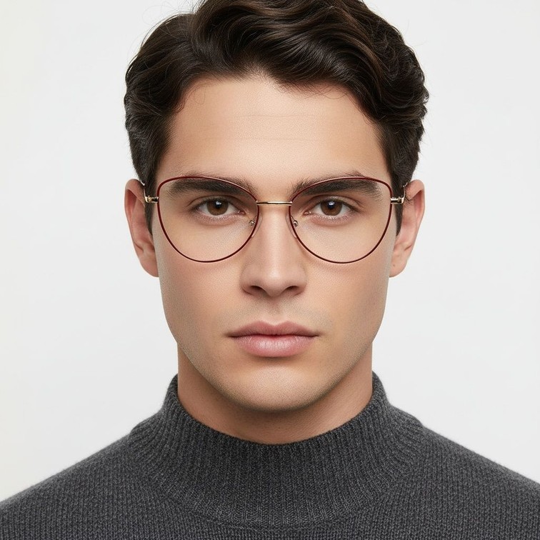 Gafas de metal rojo mariposa #BS2425-0206