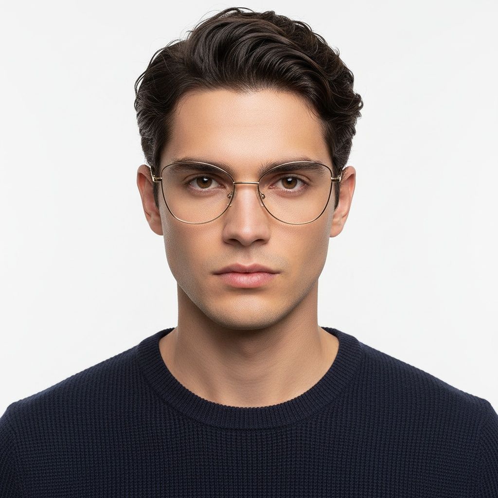 Lunettes papillon en métal doré #BS2425-0207