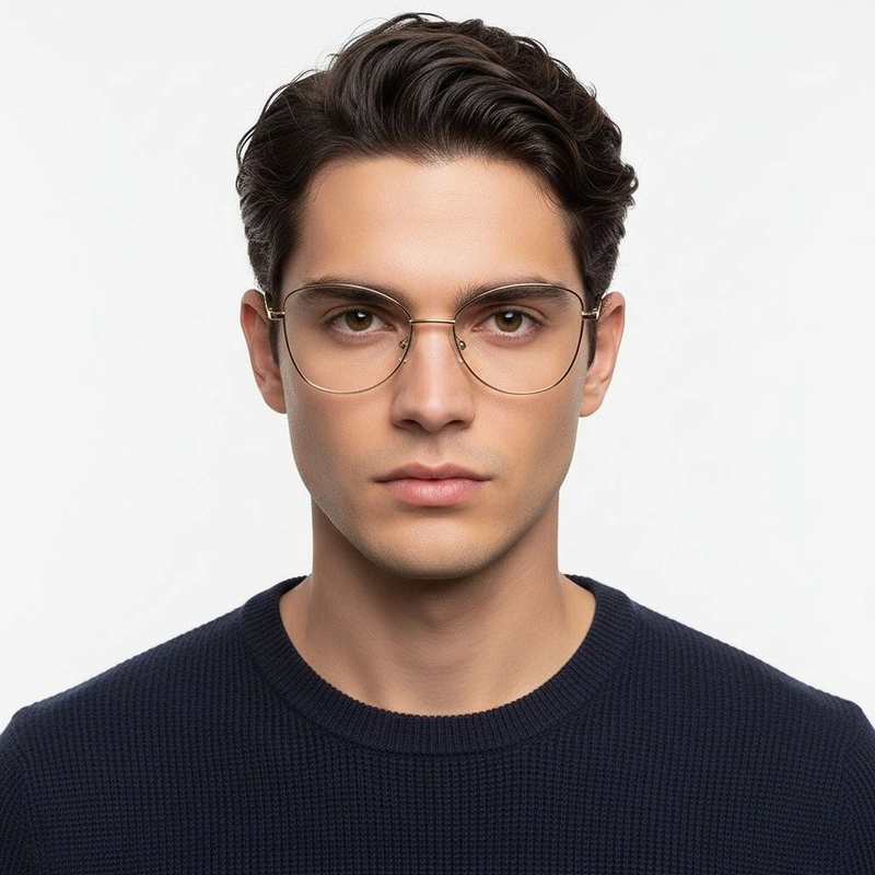 Gafas de metal dorado con forma de mariposa #BS2425-0207