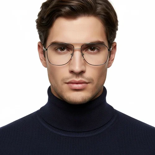 Lunettes aviateur en métal argenté #BS2425-0217