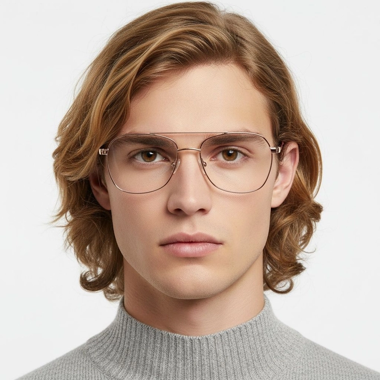 Aviator Pink Metal Glasses #BS2425-0223