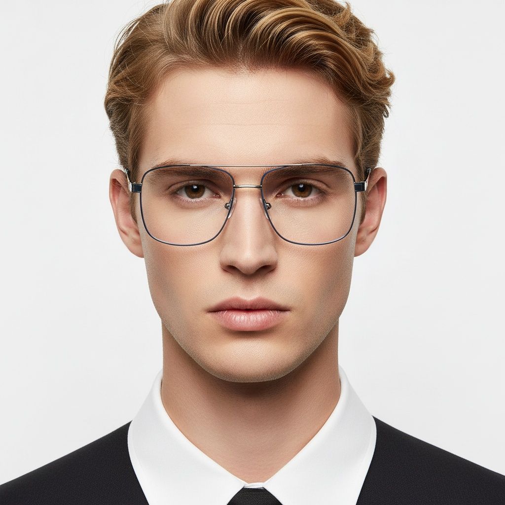 Gafas de metal azul aviador #BS2425-0229