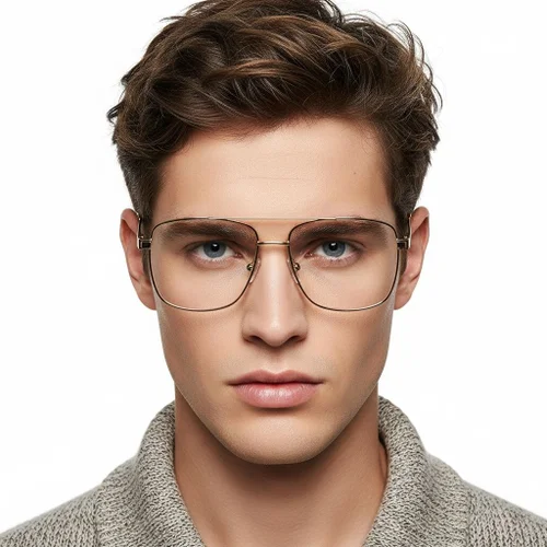 Lunettes aviateur en métal marron #BS2425-0232