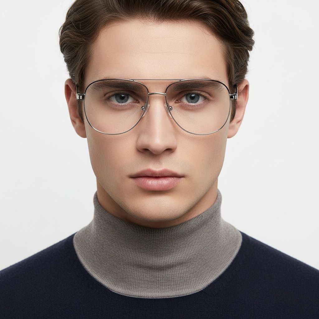 Aviator Zwarte Metalen Bril #BS2425-0236