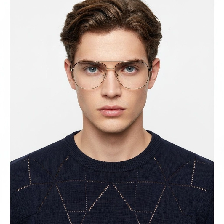 Gafas de metal marrón aviador #BS2425-0237