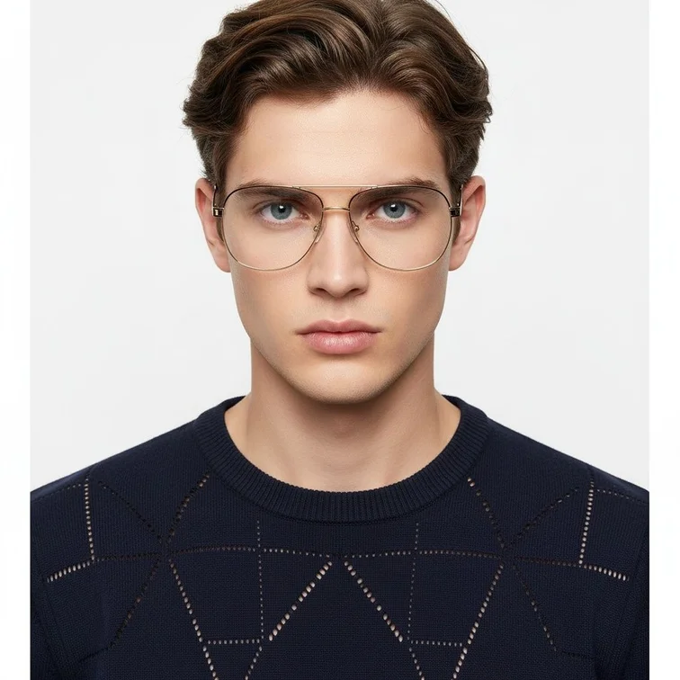 Gafas de metal marrón aviador #BS2425-0237