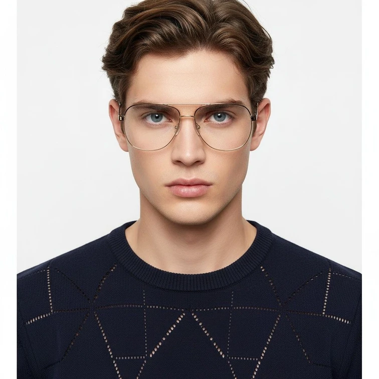 Gafas de metal marrón aviador #BS2425-0237