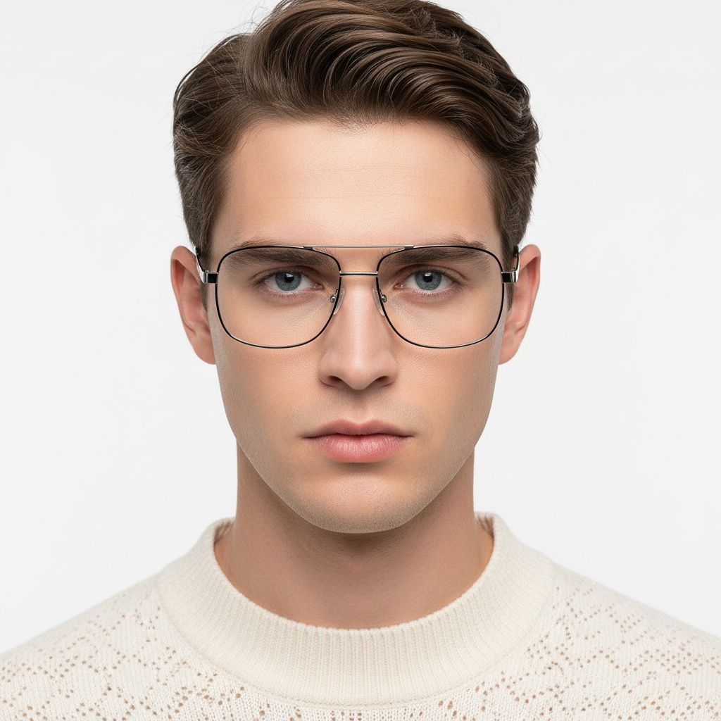 Aviator Black Metal Glasses #BS2425-0241