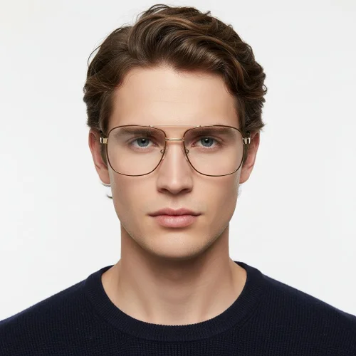 Lunettes aviateur en métal marron #BS2425-0242