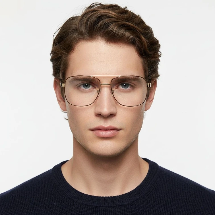 Lunettes aviateur en métal marron #BS2425-0242