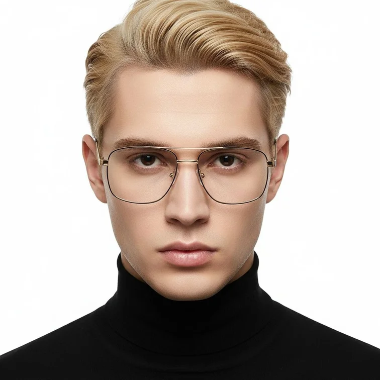 Aviator Golden Metal Glasses #BS2425-0247