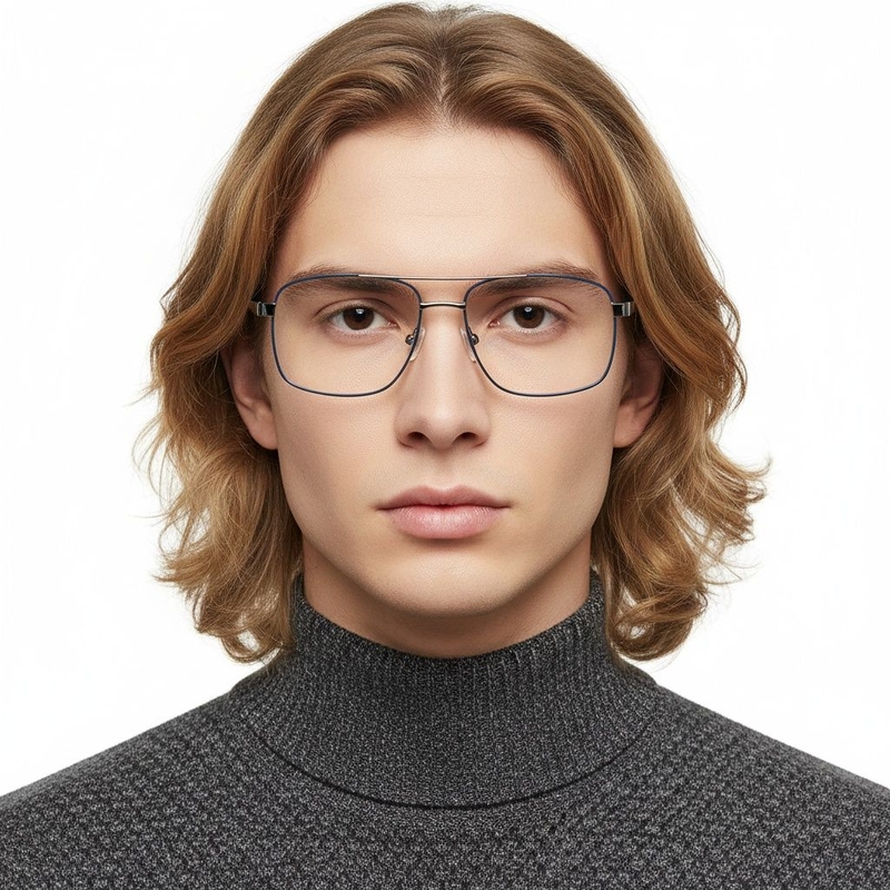 Aviator Blue Metal Glasses #BS2425-0248