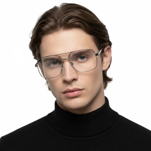Lunettes aviateur en métal gris #BS2425-0254