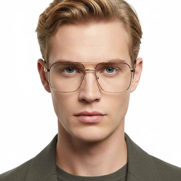 Aviator Brown Metal Glasses #BS2425-0256