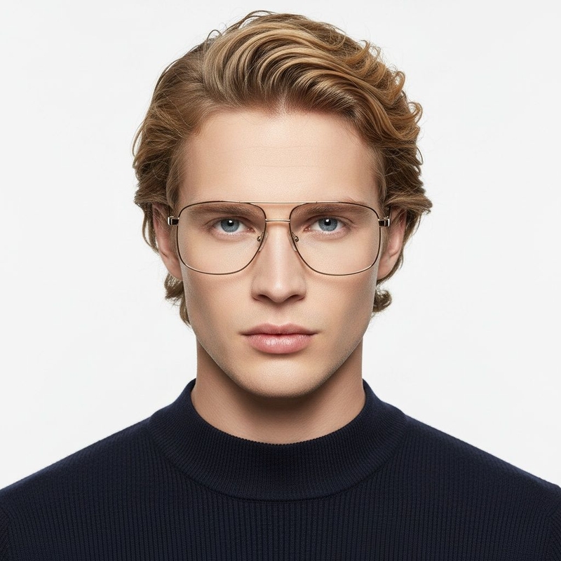 Aviator Bruine Metalen Bril #BS2425-0261