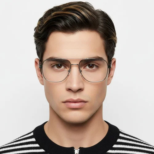 Lunettes aviateur en métal argenté #BS2425-0264