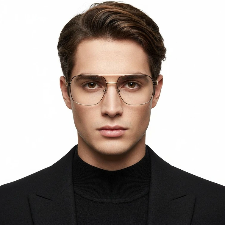 Gafas de metal marrón aviador #BS2425-0268
