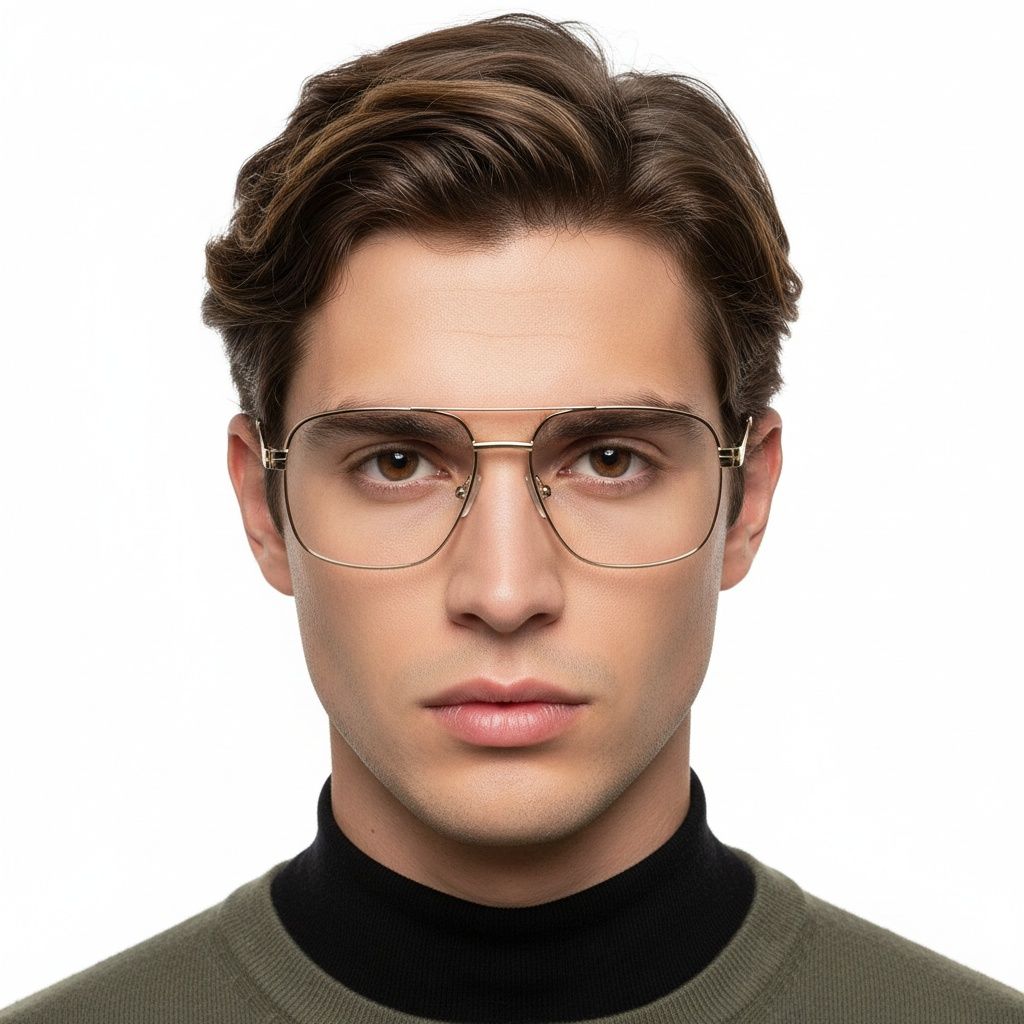 Lunettes aviateur en métal marron #BS2425-0273