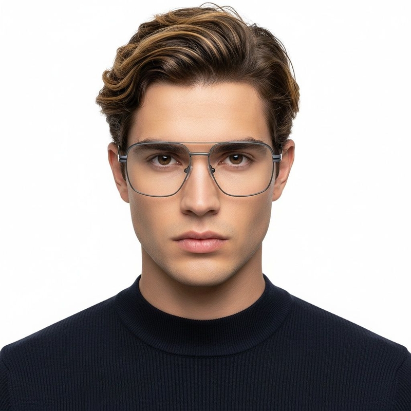 Aviator grijze metalen bril #BS2425-0275