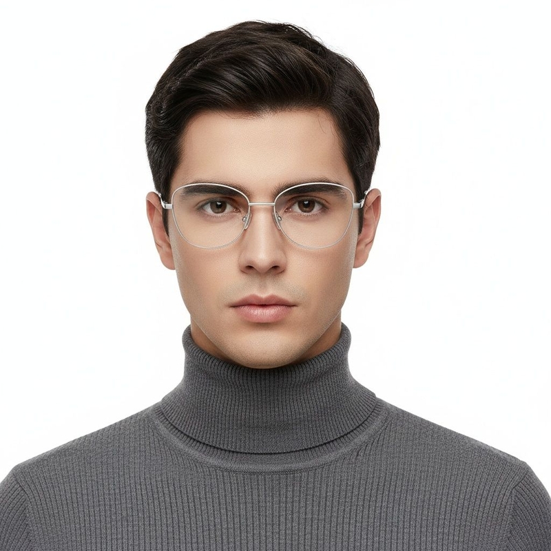 Schmetterlingsbrille aus weißem Metall #BS2425-0279