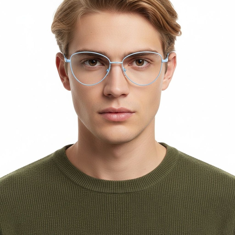 Butterfly Blue Metal Glasses #BS2425-0288