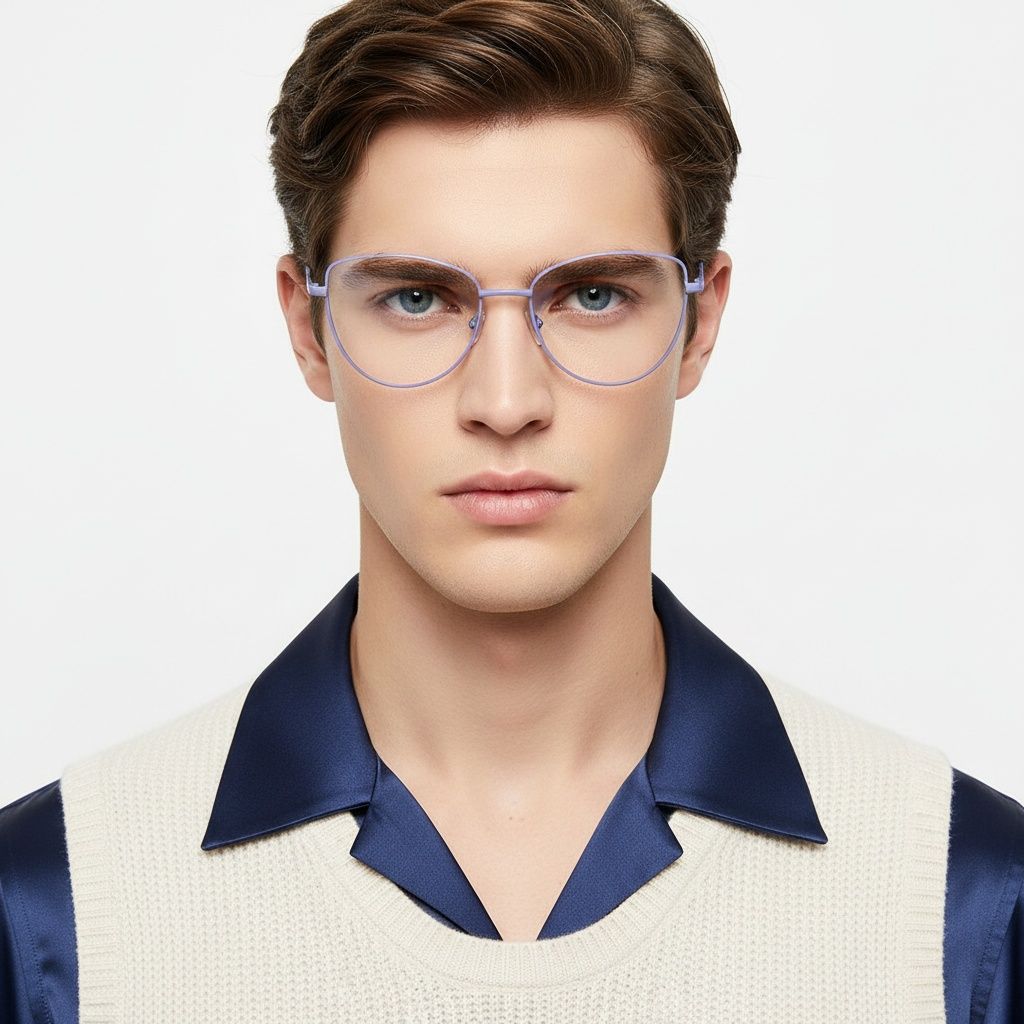 Gafas de metal morado con forma de mariposa #BS2425-0290