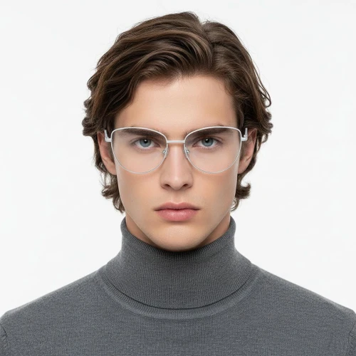 Gafas de metal blanco con forma de mariposa #BS2425-0291