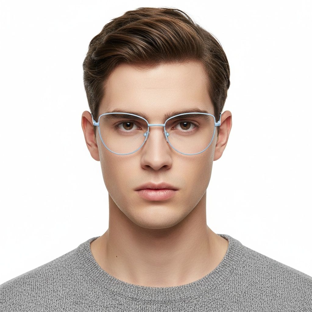 Schmetterlingsblaue Metallbrille #BS2425-0294