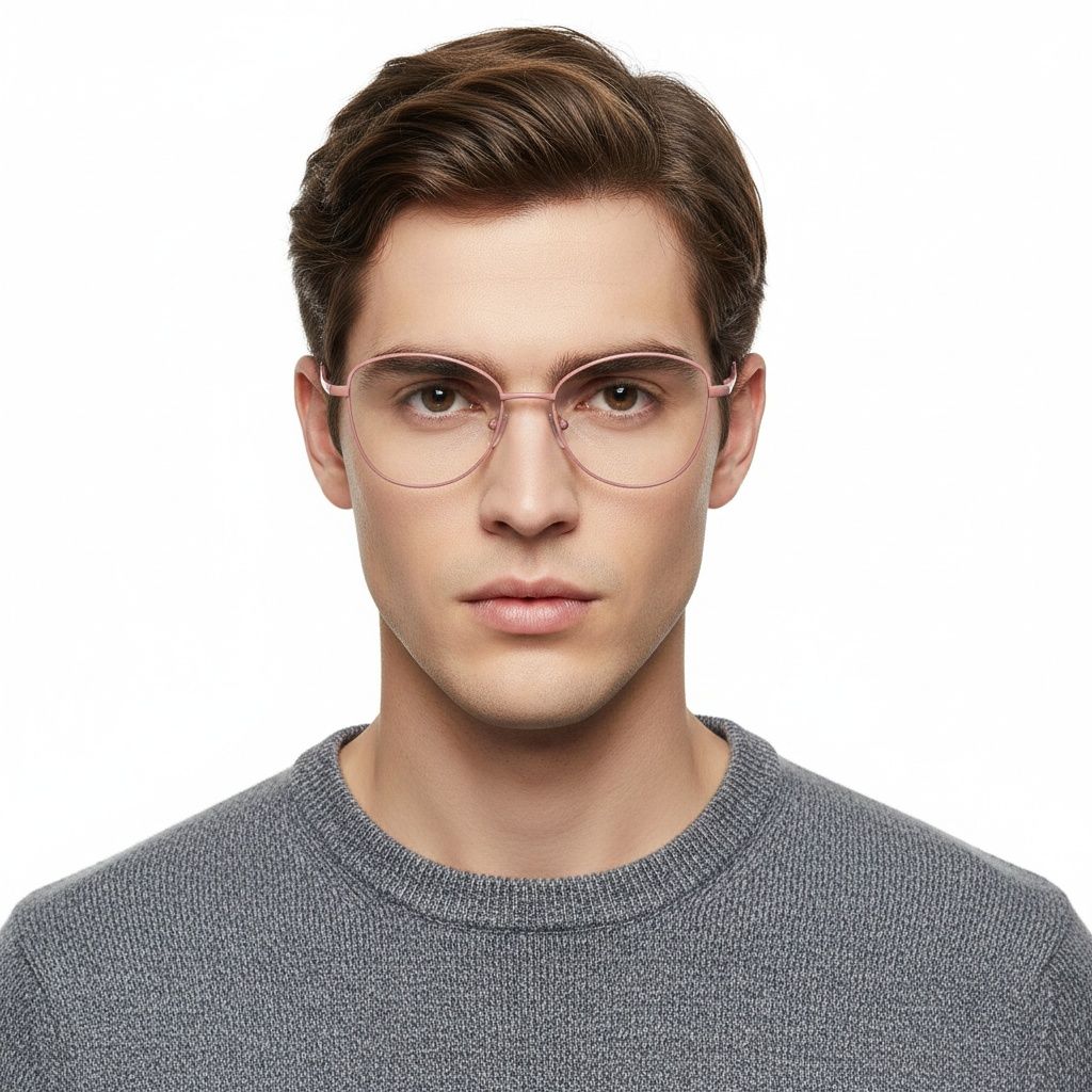 Lunettes papillon en métal rose #BS2425-0295