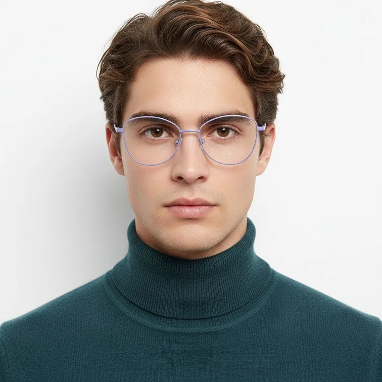 Gafas de metal morado con forma de mariposa #BS2425-0296