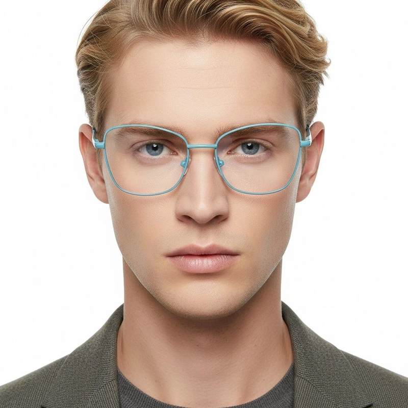 Vlinderblauwe metalen bril #BS2425-0309