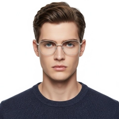 Rectangular Brown Metal Glasses #BS2425-0314