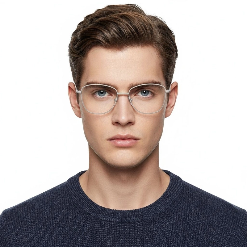 Rectangular Brown Metal Glasses #BS2425-0314