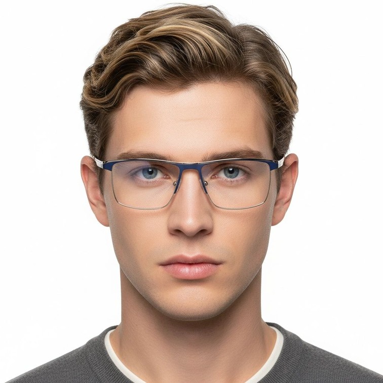 Rectangular Brown Metal Glasses #BS2425-0331