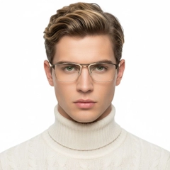 Rectangular Yellow Metal Glasses #BS2425-0335