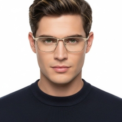 Rechthoekige schildpadkleurige metalen bril #BS2425-0338