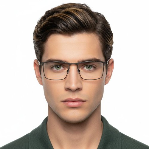 Lunettes rectangulaires en métal marron #BS2425-0339