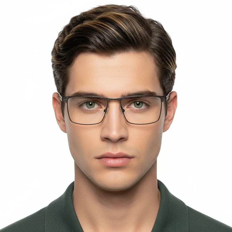 Rectangular Brown Metal Glasses #BS2425-0339