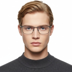 Rectangular Grey Metal Glasses #BS2425-0346