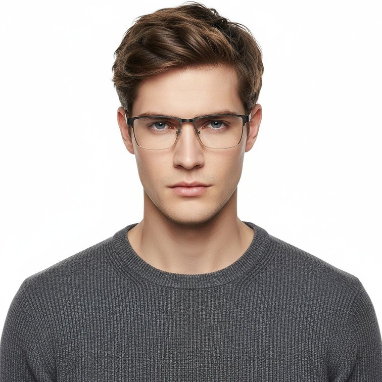 Rectangular Golden Metal Glasses #BS2425-0348