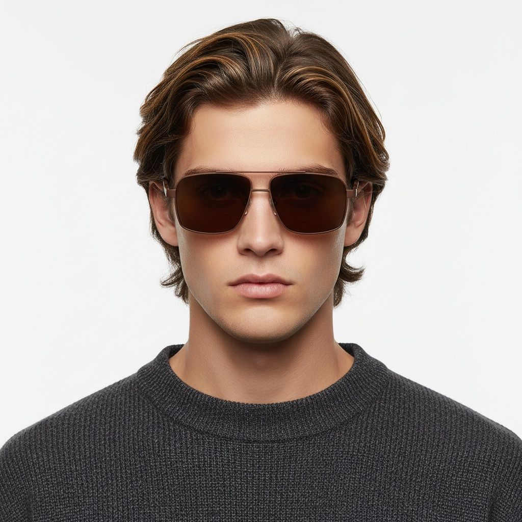 Aviator Copper Metal Sunglasses #BS2503-0061